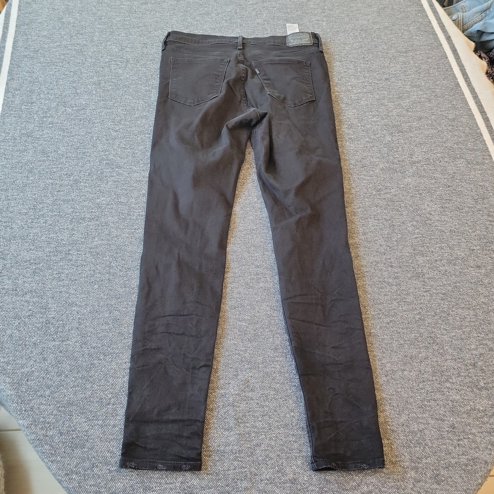 Levi's 720 Jeans Womens 30 High Rise Super Skinny Black Distressed Stretch Denim - Picture 7 of 8